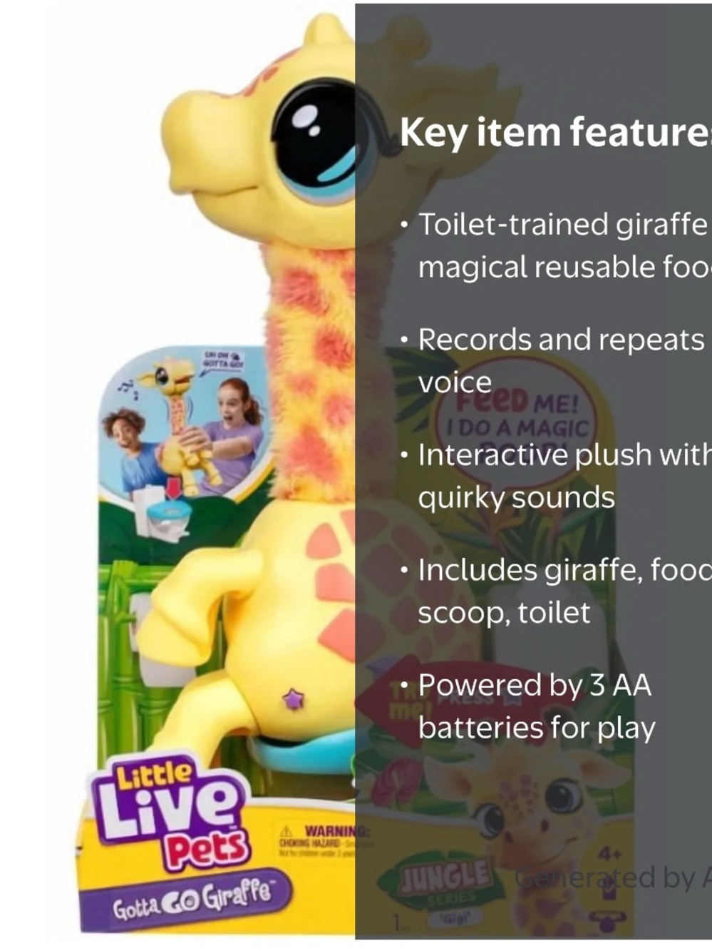 Gotta Go Giraffe - Yellow Plush Interactive Toy used - Picture 4 of 5